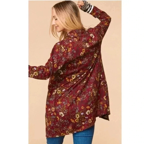 Lightweight Floral Hacci Knit Cardigan - Picture 2 of 12